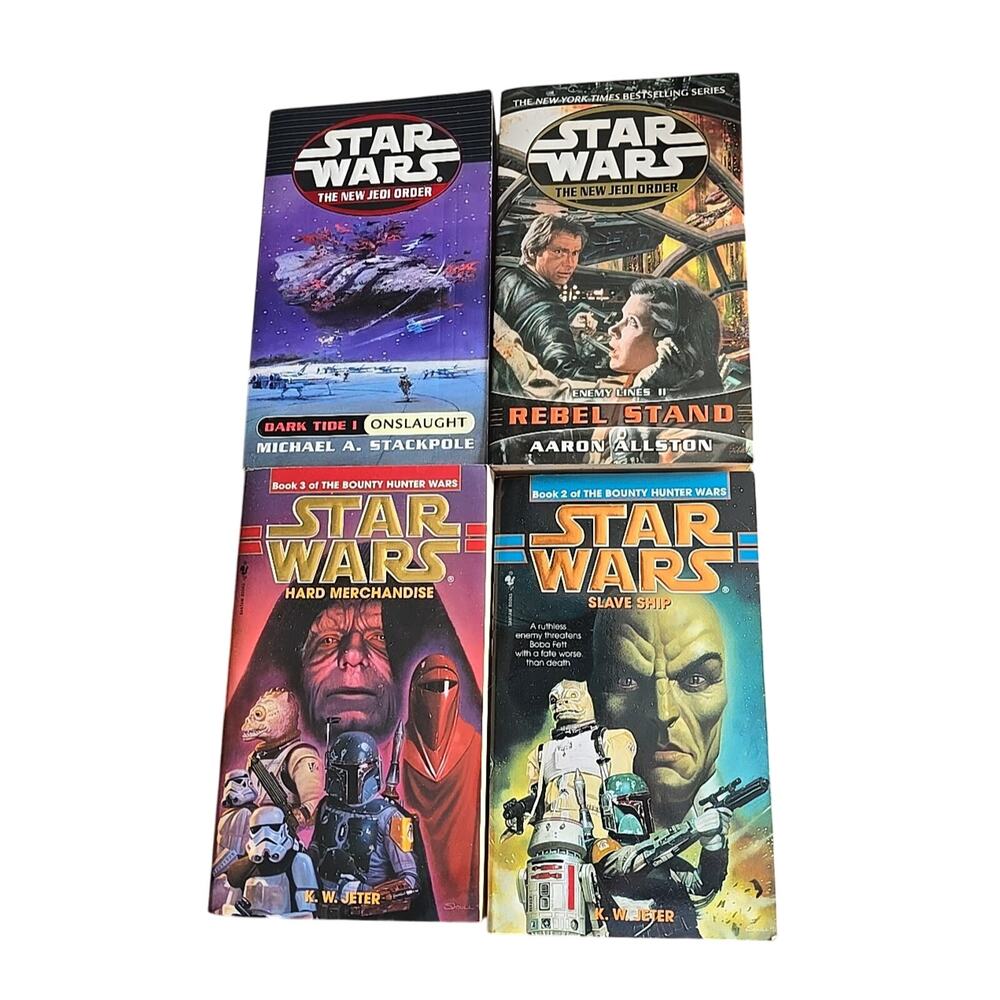 Lot of 4 Star Wars The Bounty Hunter Wars, Rebel Stand, New Jedi Order PB Books‎